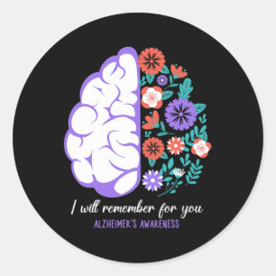 Adesivo Redondo Lembrar-se-á da sua consciência de Alzheimerheimer