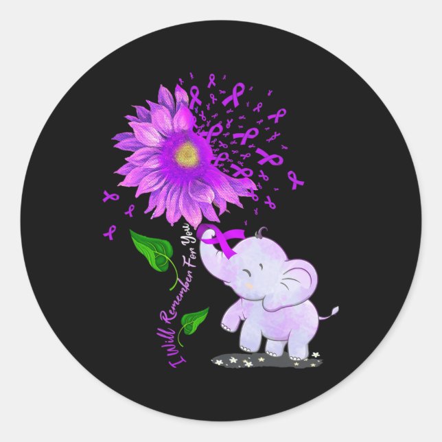 Adesivo Redondo Lembrarei De Você, Sunflower Alzheimerheimer (Frente)