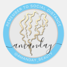 Adesivo Redondo Lembre-Se De Manter O Nome Do Salão Da Bela Distân