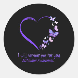Adesivo Redondo Lembre-se do seu Roupa de Consciência do Alzheimer
