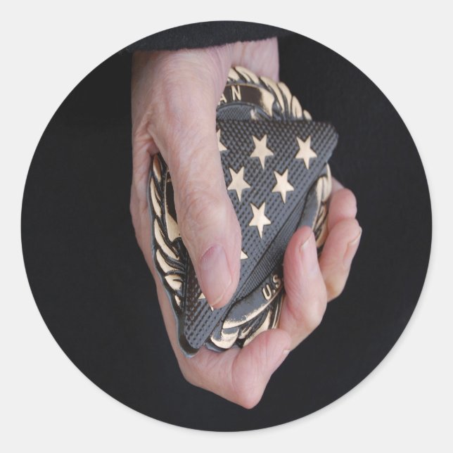 Adesivo Redondo Lembre-se dos nossos Veteranos (Frente)