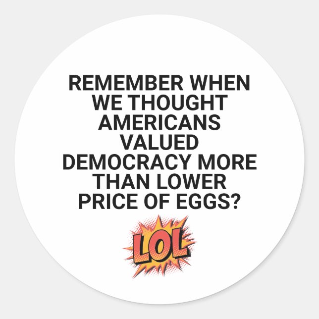 Adesivo Redondo Lembre-se quando pensamos em Preço Menor (Frente)