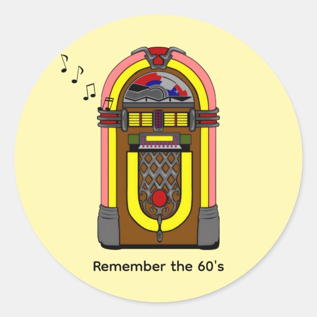 Adesivo Redondo Lembrem-se dos anos 60 (Frente)