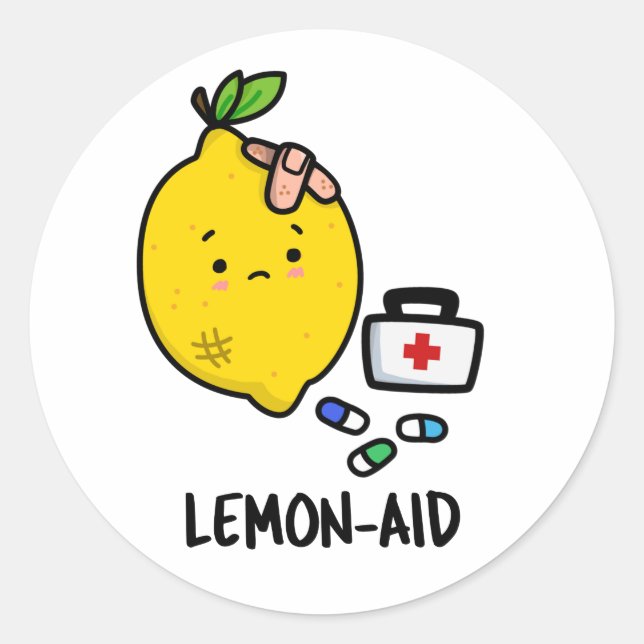 Adesivo Redondo Lemon-aid Engraçado Limão-Limão-Limão (Frente)