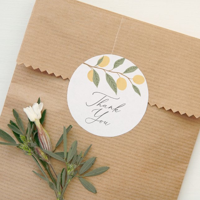 Adesivo Redondo Lemon Citrus Obrigado (Criador carregado)