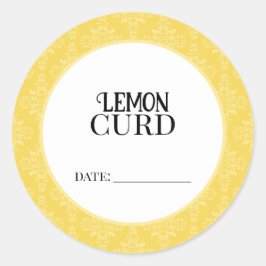Adesivo Redondo Lemon Curd Canning Lid Labels