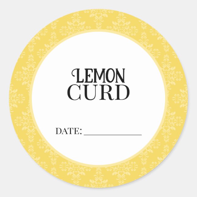 Adesivo Redondo Lemon Curd Canning Lid Labels (Frente)