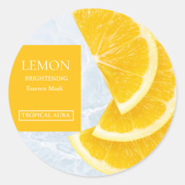 Adesivo Redondo Lemon Facial Mask Label