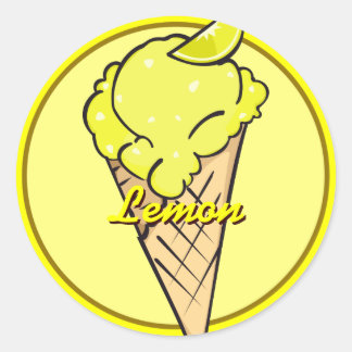 Adesivo Redondo Lemon Icecream Sticker