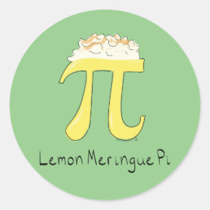 Adesivo Redondo Lemon Meringue Pi Cute Math Pi Day Stickers