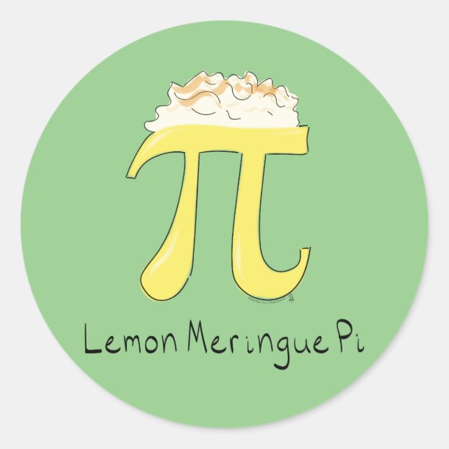 Adesivo Redondo Lemon Meringue Pi Cute Math Pi Day Stickers (Frente)