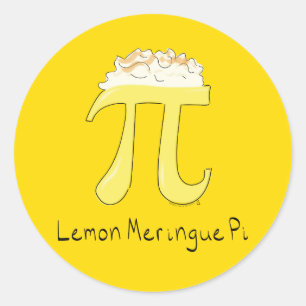 Adesivo Redondo Lemon Meringue Pi Cute Math Pi Day Stickers