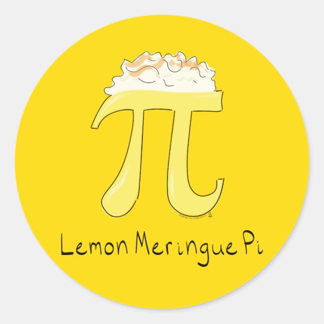 Adesivo Redondo Lemon Meringue Pi Cute Math Pi Day Stickers (Frente)