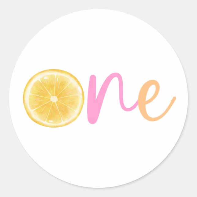 Adesivo Redondo Lemon One Birthday (Frente)