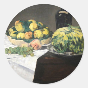 Adesivo Redondo Lemon Peaches de Manet Impressionista