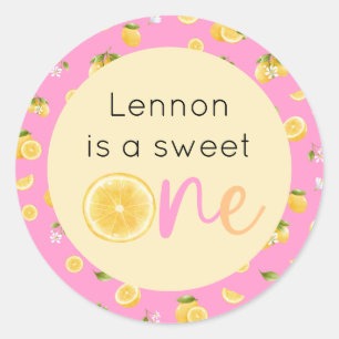 Adesivo Redondo Lemon Sweet One Birthday