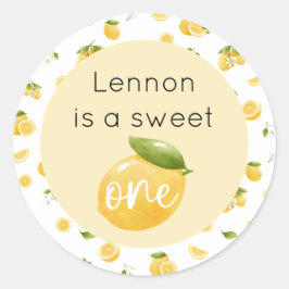 Adesivo Redondo Lemon Sweet One primeiro aniversario