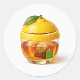Adesivo Redondo Lemon Tea Glass Sticker