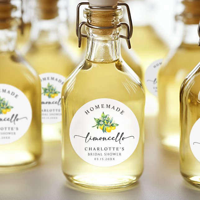 Adesivo Redondo Lemon Watercolor Limoncello (Criador carregado)