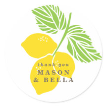 Lemon Wedding Favor Sticker