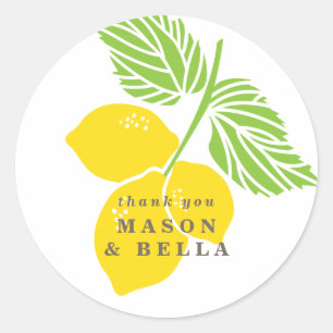 Adesivo Redondo Lemon Wedding Favor Sticker