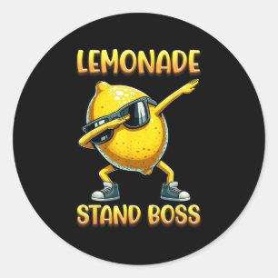 Adesivo Redondo Lemonade Stand Boss Summer Entrepreneur Legal Lemo