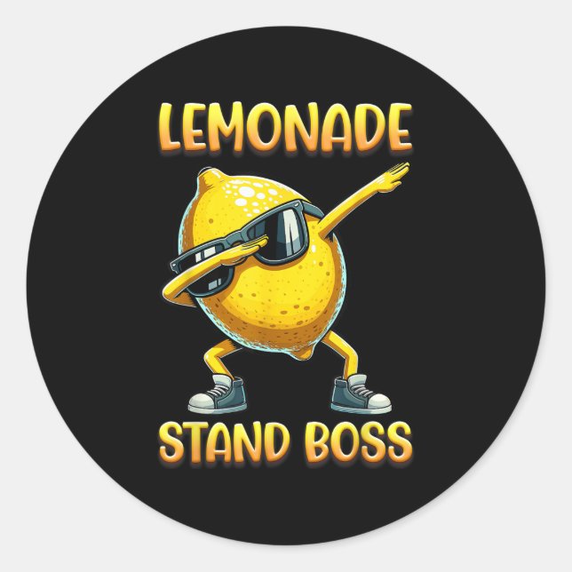 Adesivo Redondo Lemonade Stand Boss Summer Entrepreneur Legal Lemo (Frente)