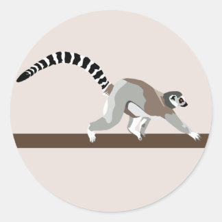 Adesivo Redondo Lemur Sticker