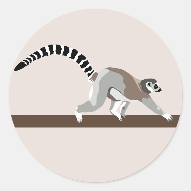 Adesivo Redondo Lemur Sticker (Frente)