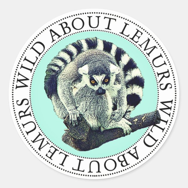 Adesivo Redondo Lemur Stickers (Frente)