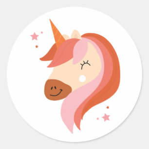 Adesivo Redondo Lena Unicorn Sticker