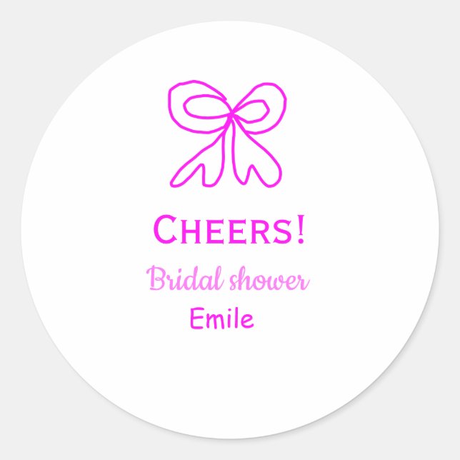 Adesivo Redondo Lenços um roxo rosa para chá de noiva personalizad (Frente)