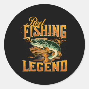 Adesivo Redondo Lenda da Pesca de Carretilha Carretilha de Pesca A
