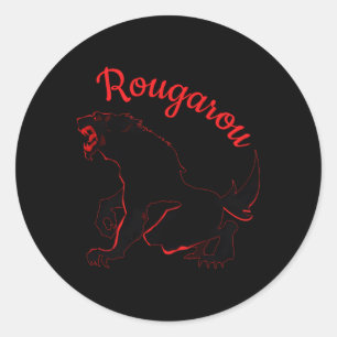 Adesivo Redondo Lenda De Rougarou Do Shapeshifter Noturno Do Lobis