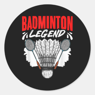 Adesivo Redondo Lenda do Badminton Peteca Esporte Hobby Badminton