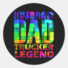 Adesivo Redondo lenda do camionista pai do marido para o dia do pa