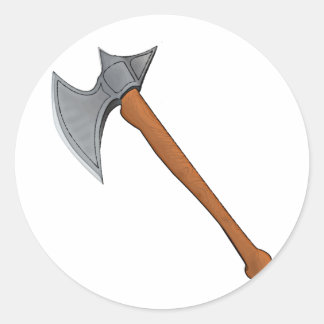 Adesivo Redondo Lendário machado de batalha