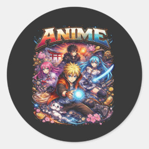Adesivo Redondo Lendas do Anime