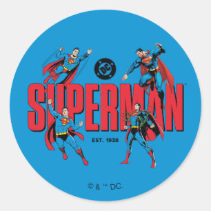 Adesivo Redondo Lendas do Superman para Sempre Gráfico