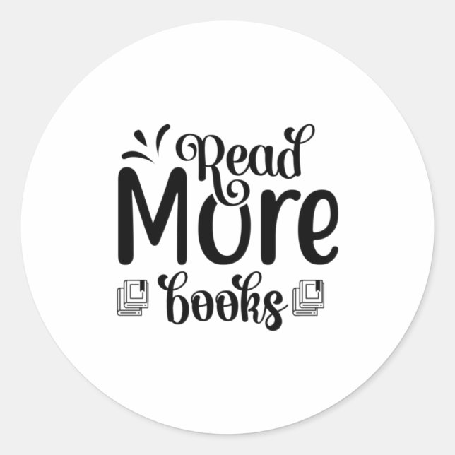 Adesivo Redondo Lendo arte Ler mais livros (Frente)