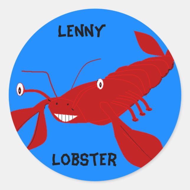 Adesivo Redondo , Lenny, Lobster (Frente)