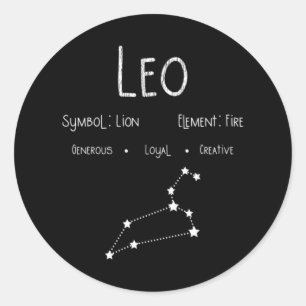 Adesivo Redondo Leo Horoscope Astrology - Sinal de Estrela de Aniv
