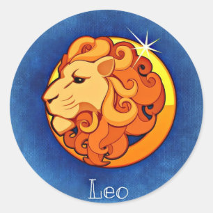 Adesivo Redondo Leo Horoscope Sinal Lion Símbolo Astrologia Stick
