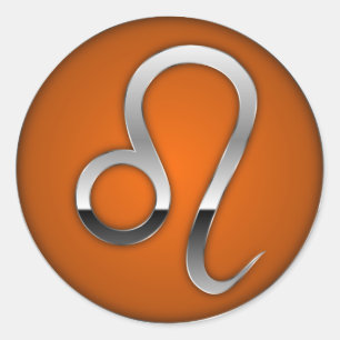 Adesivo Redondo Leo - Símbolo Zodiac