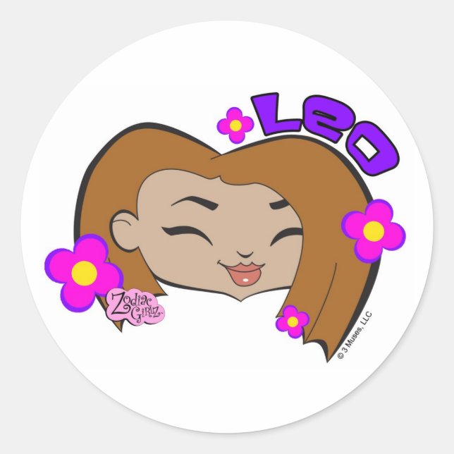Adesivo Redondo Leo Stickers (Frente)