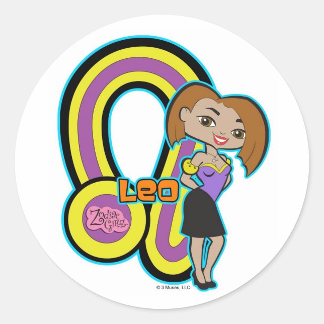 Adesivo Redondo Leo Stickers (Frente)