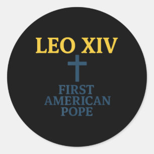 Adesivo Redondo Leo Xiv Primeiro Design do Papa Americano