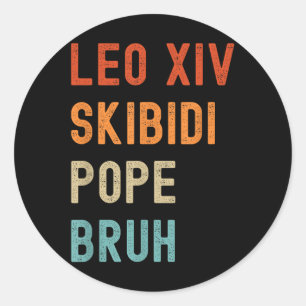 Adesivo Redondo Leo Xiv Skibidi Papa Bruh Novo Papa Leo Xiv Engraç