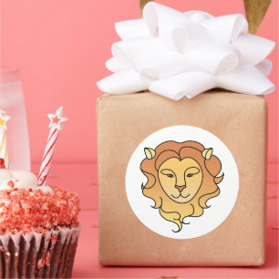 Adesivo Redondo Leo Zodiac