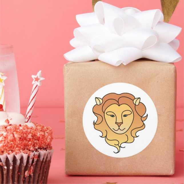 Adesivo Redondo Leo Zodiac (Festa)